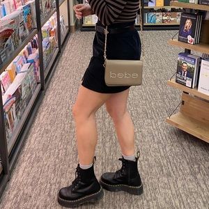 Bebe Fabiola Stamped Logo Crossbody Bag